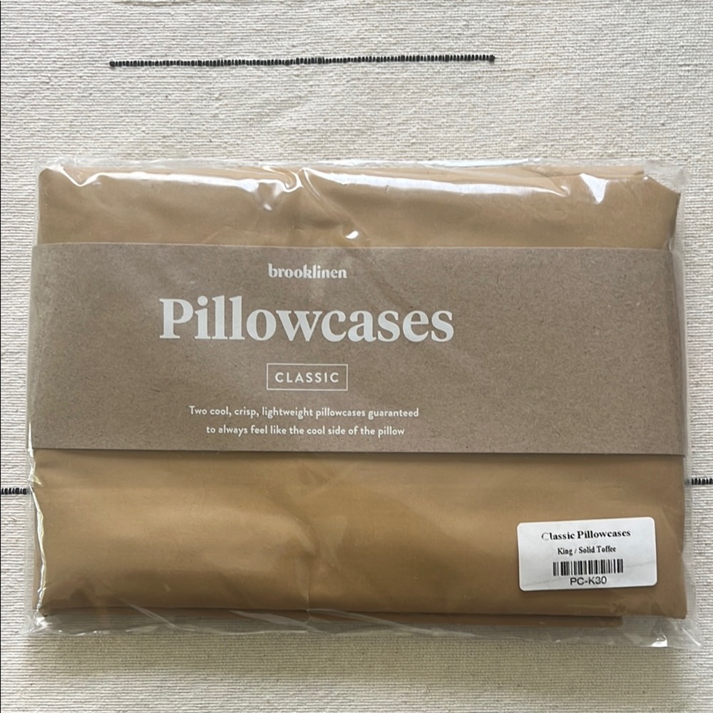 Two Brooklinen Classic King Pillowcases  - Solid Toffee Tan